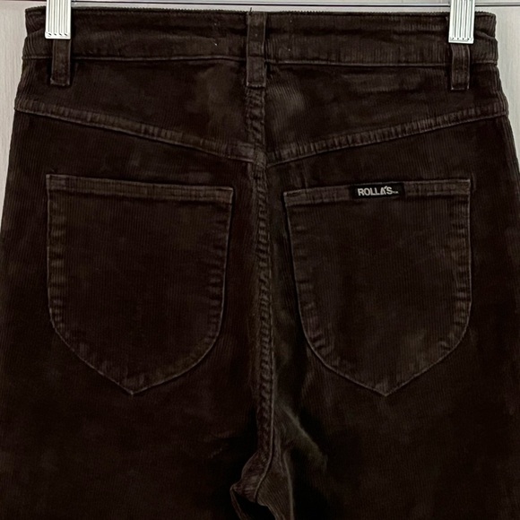 ROLLA'S Dusters Bootcut Espresso Corduroy Pants Size 25 High Rise Slim Boot New - Picture 9 of 16
